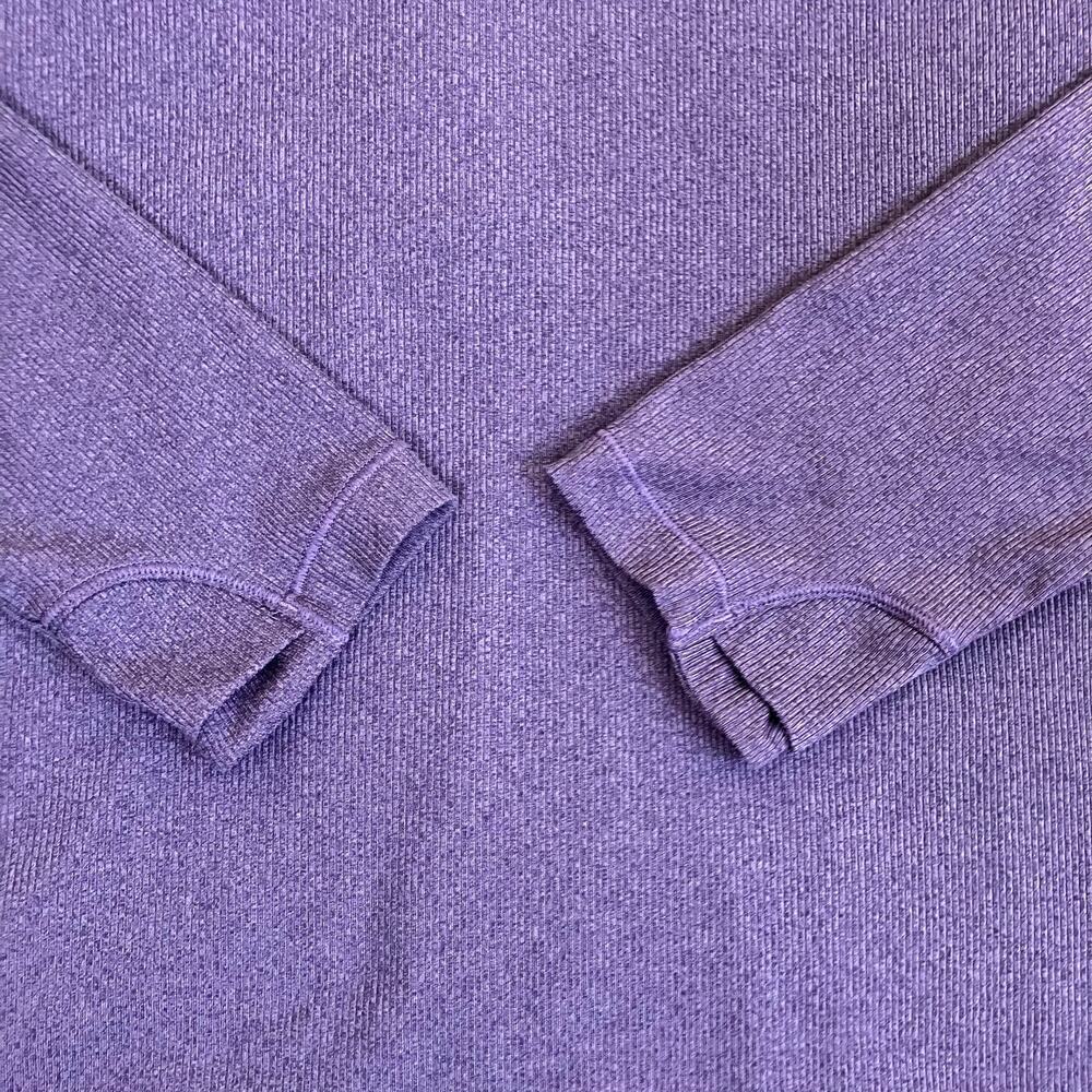 Athleta Sz XL Uptempo Ribbed Henley Top in Regal Plum Purple Stretchy Fitted - Picture 16 of 16